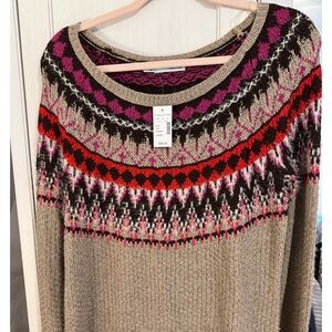 Maurices Multicolor Patterned Knit Sweater